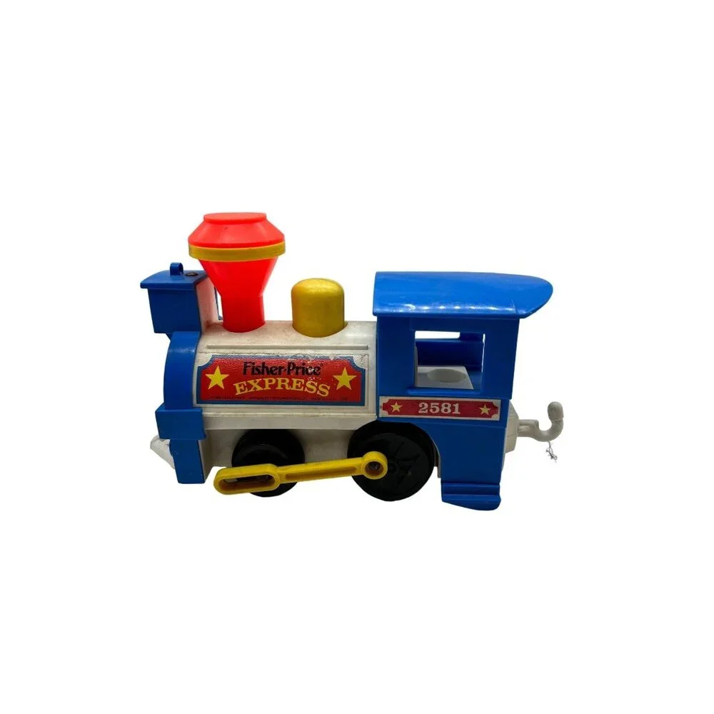 Vtg 1986 Fisher Price Circus Express Train 2581 Whistle Sound Engine‎ Pull Toy